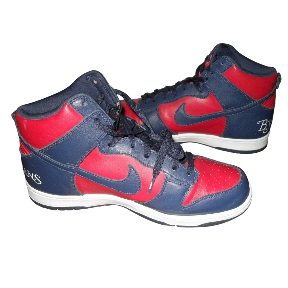 Nike x Supreme Dunk SB High By‎ Any Means Navy Red Sneakers Shoes Men's Size 11